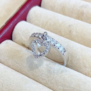 Sterling Silver Half Eternity Ring with Charm